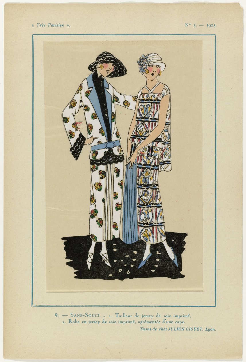 Très Parisien, 1923, No 5: 9.- SANS-SOUCI. 1. Tailleur de jersey... - Anonymous
