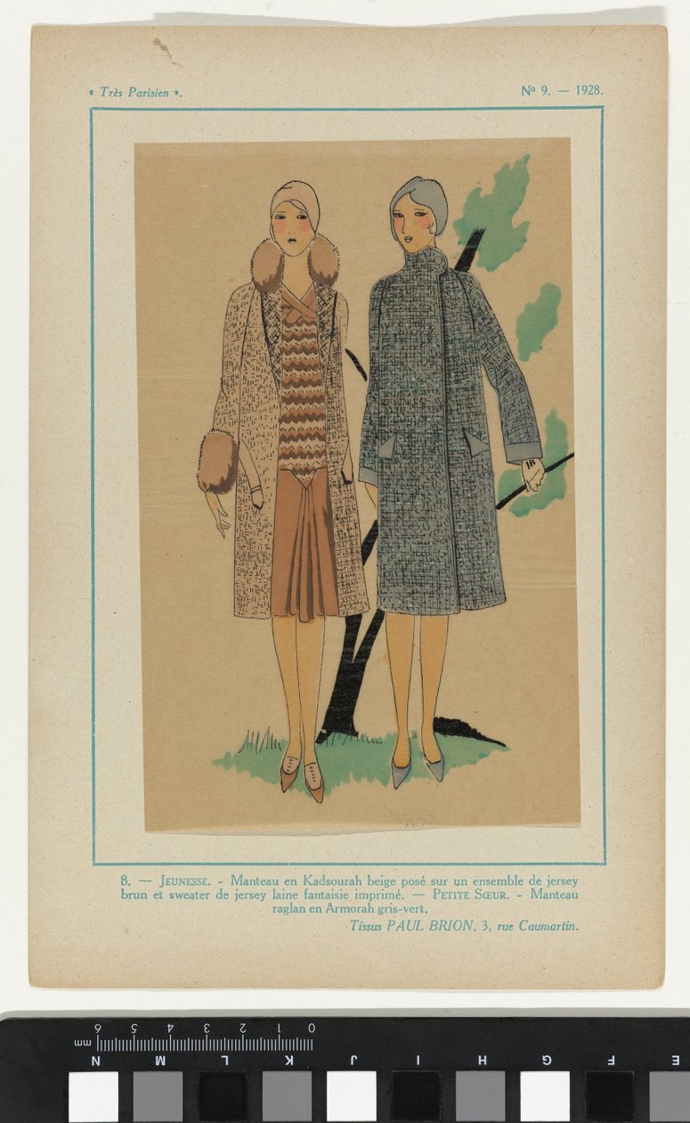 Très Parisien, 1928, No. 9: 8.- JEUNESSE. Manteau en Kadsourah - Anonymous