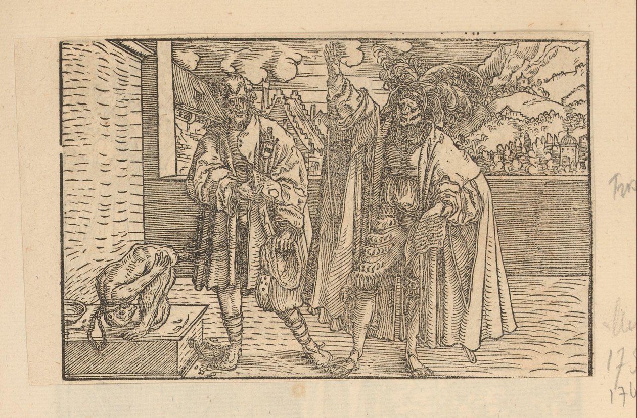 Deux hommes et un singe montrant ses fesses - Anonymous