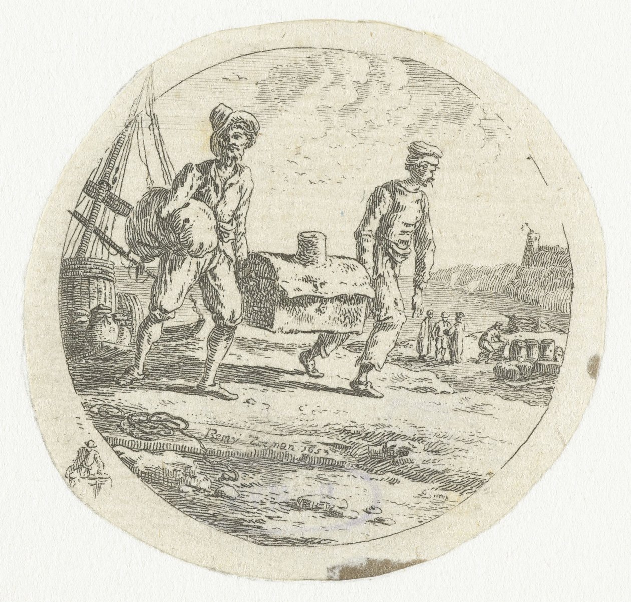 Deux hommes avec une caisse - Anonymous