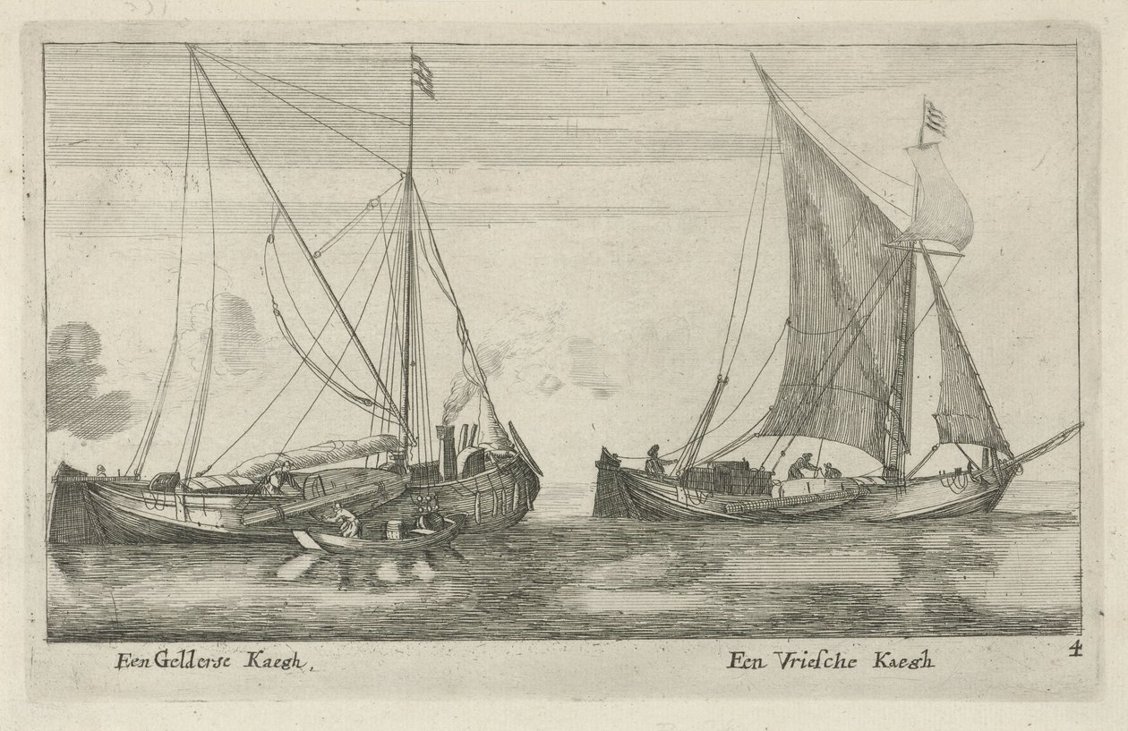 Deux navires : un kaag frison et un kaag gueldrois - Anonymous