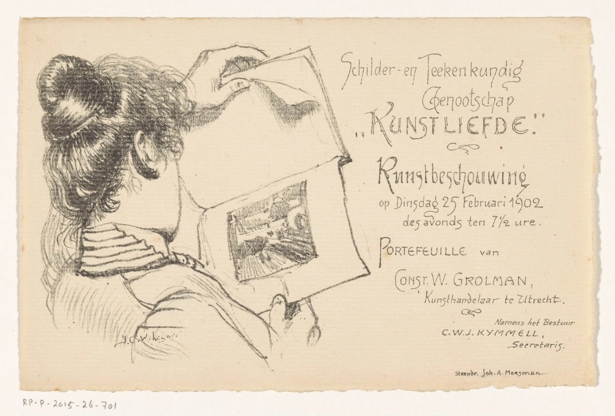Invitation de la Société des Peintres et Dessinateurs Kunstliefde - Anonymous