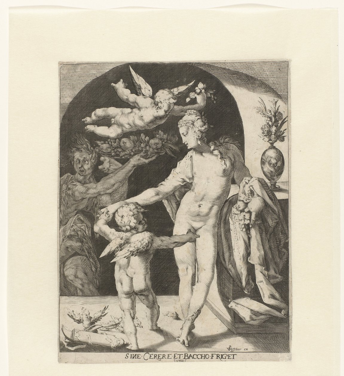 Vénus avec Amour et un faune - Anonymous