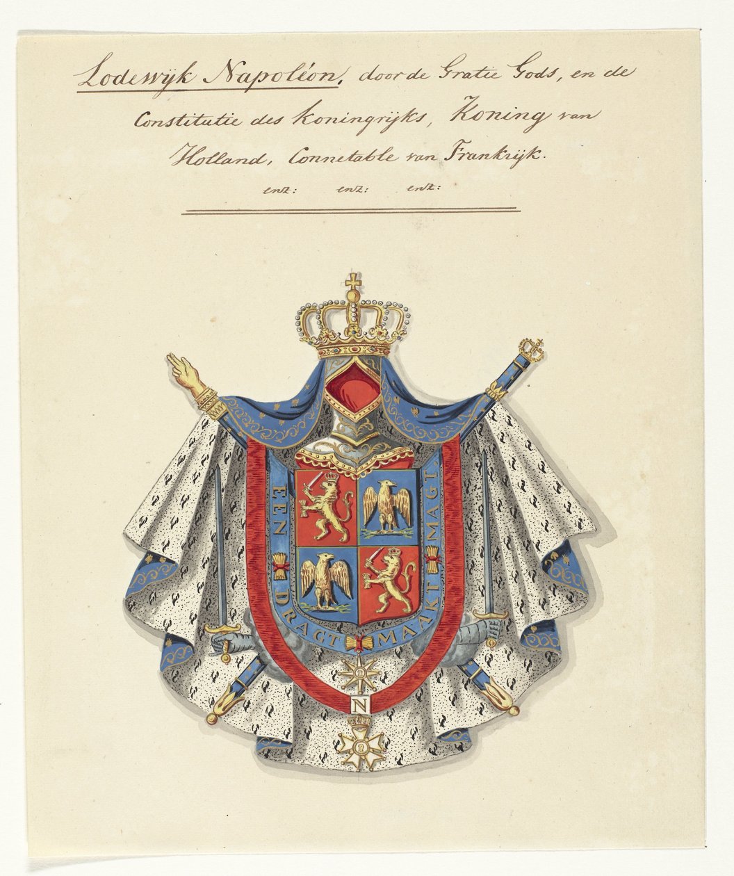 Blason de Louis Napoléon Bonaparte, roi de Hollande - Anonymous