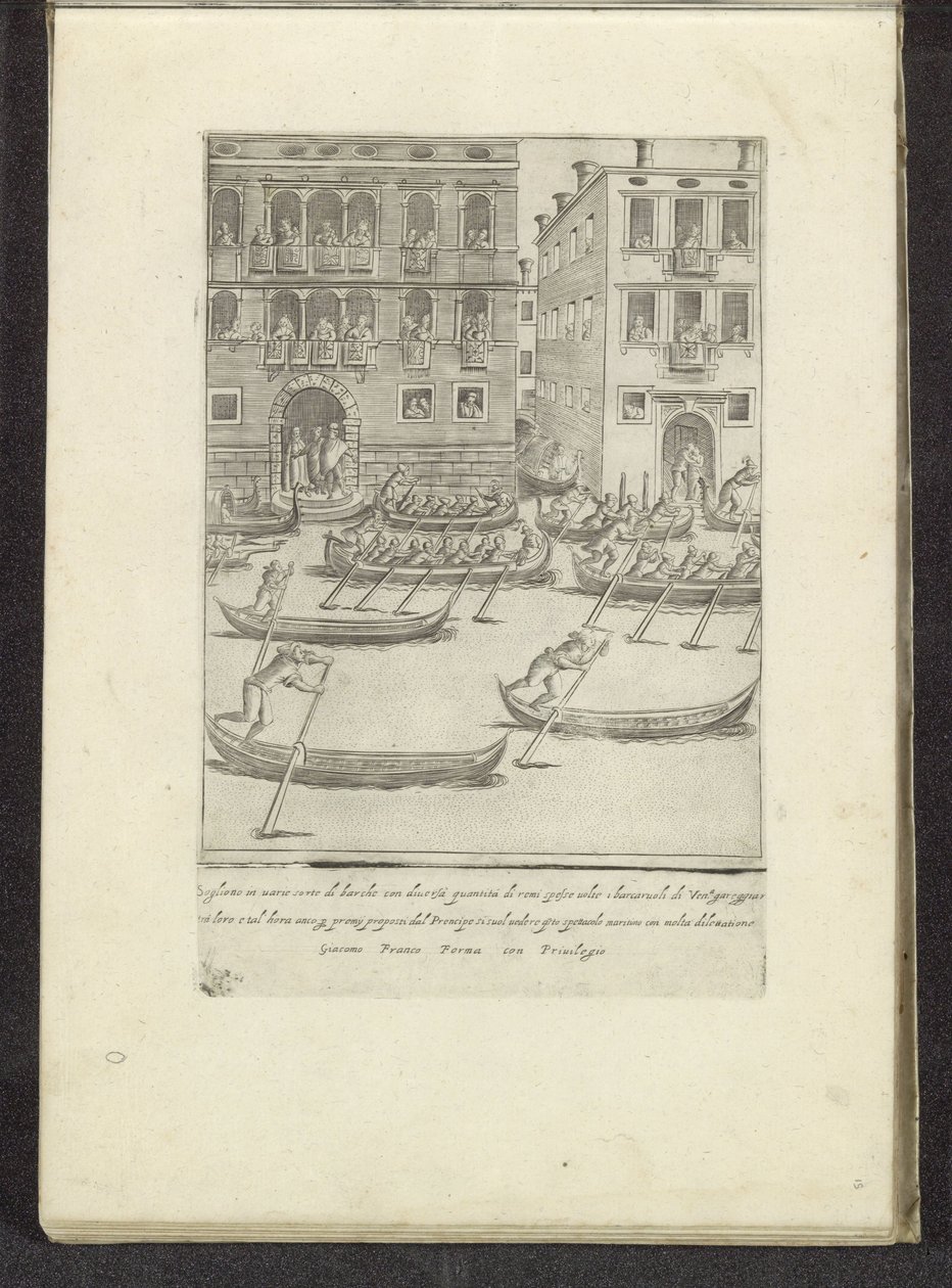 Course de gondoles et de bateaux à rames à Venise - Anonymous
