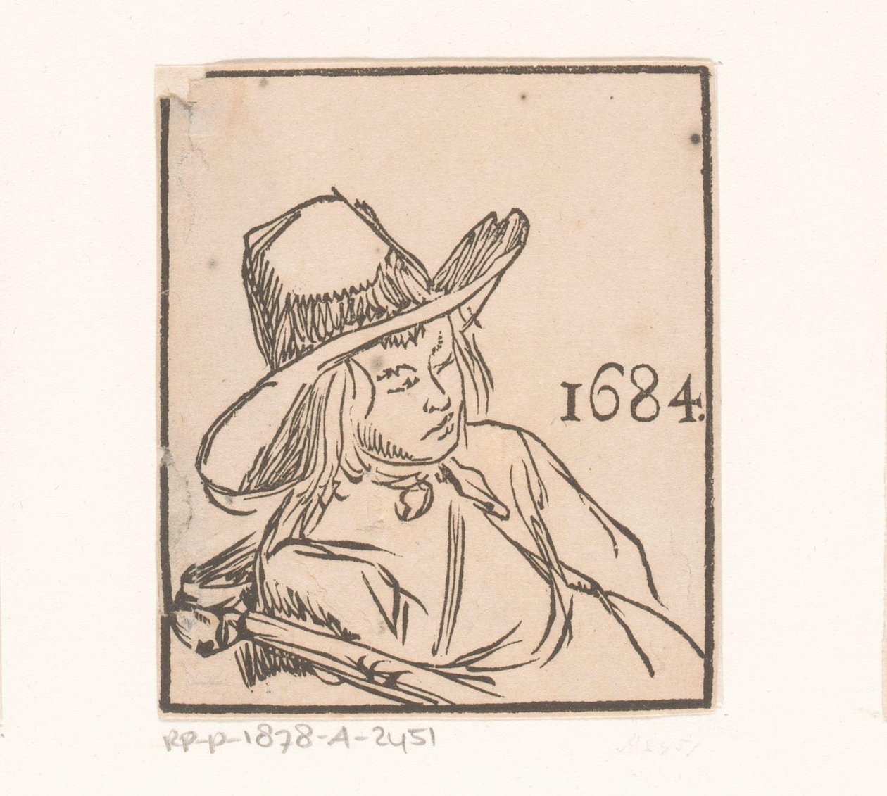 Homme assis avec un chapeau - Anonymous