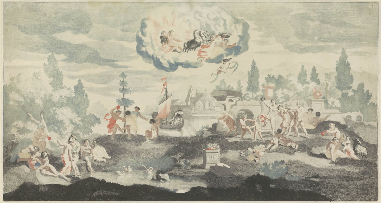 Le dieu du soleil Apollon conduit son char à travers le ciel - Anonymous