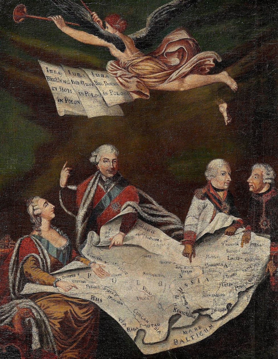 Allégorie du partage de la Pologne entre Catherine II de Russie, Stanislas II Augustus - Anonymous Anonymous