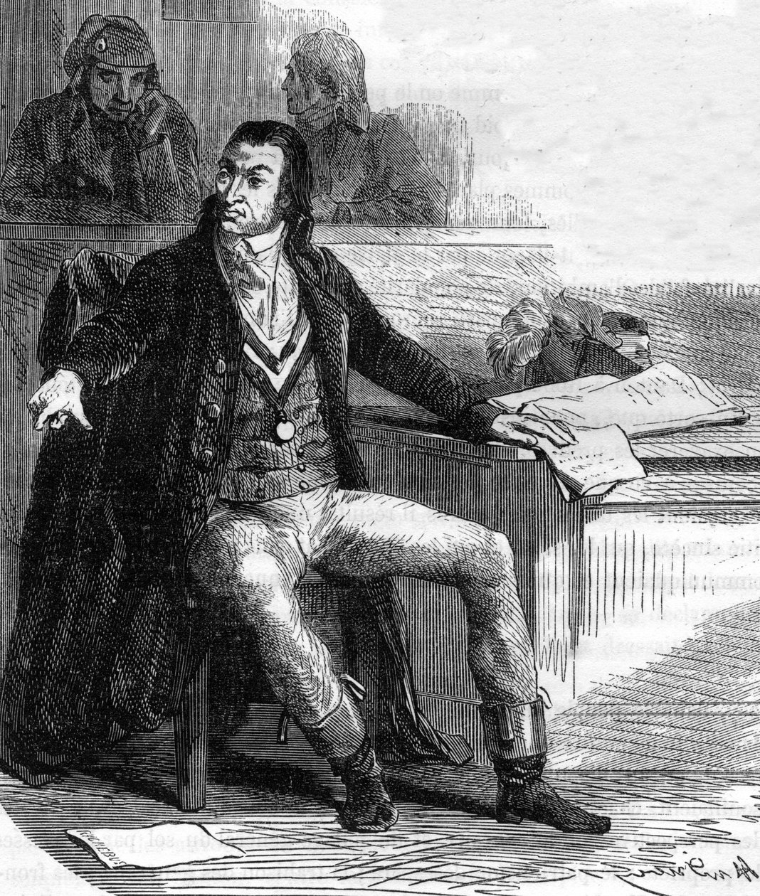 Antoine Quentin Fouquier de Tinville, dit Fouquier-Tinville (1746-1795), législateur et révolutionnaire français, accusateur public du Tribunal révolutionnaire - Gravure dans « Histoire des Girondins » par Alphonse de Lamartine (1790-1869) 1865-1866 - Coll - Anonymous Anonymous