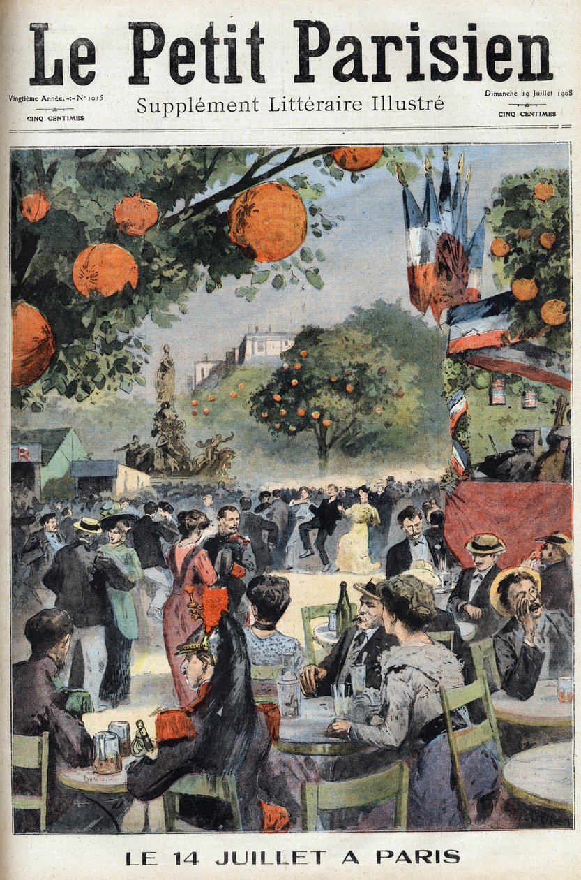 Bal du 14 juillet à Paris. Dans « Le Petit Parisien » du 19/07/1908. Collection privée - Anonymous Anonymous
