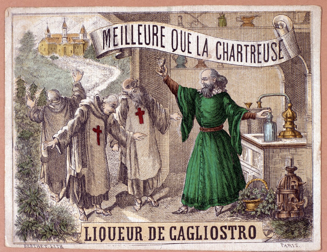 Liqueur Cagliostro fabriquée à partir de la distillation d