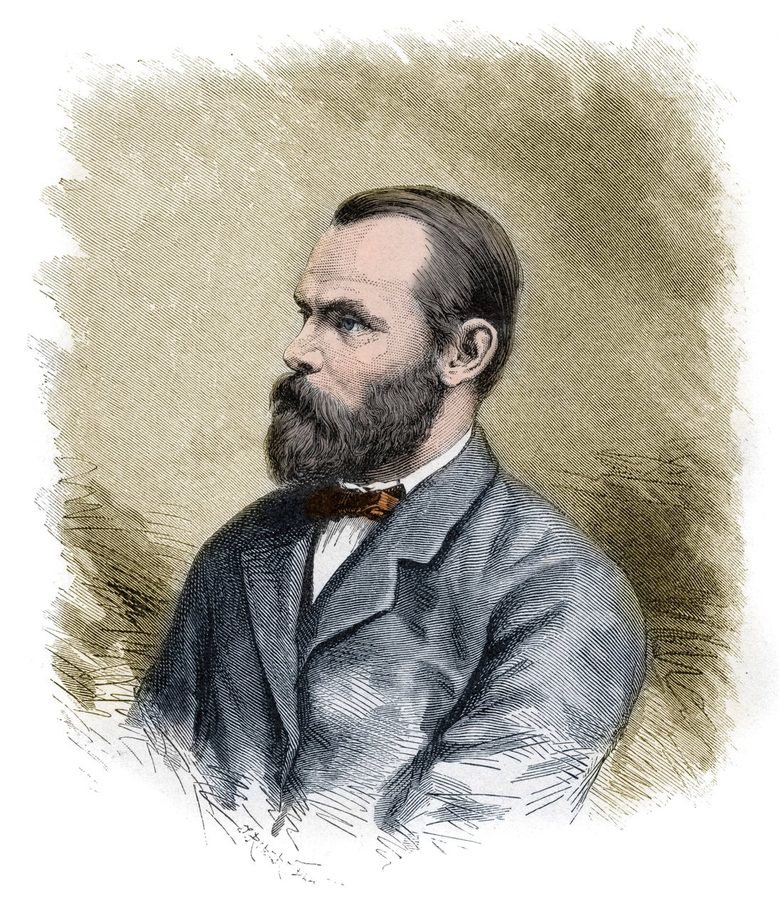 Carl Christian Koldewey (1837-1908) explorateur arctique allemand, chef des deux expéditions polaires allemandes - gravure de la fin du 19ème siècle - Anonymous Anonymous