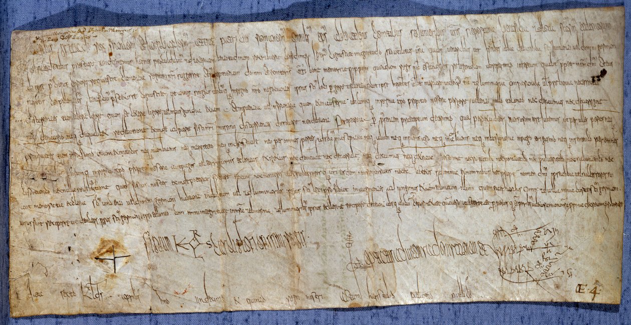 Charte du roi Charlemagne (Charles I, Charles le Grand ou Carolus Magnus) (742-814) exemptant l