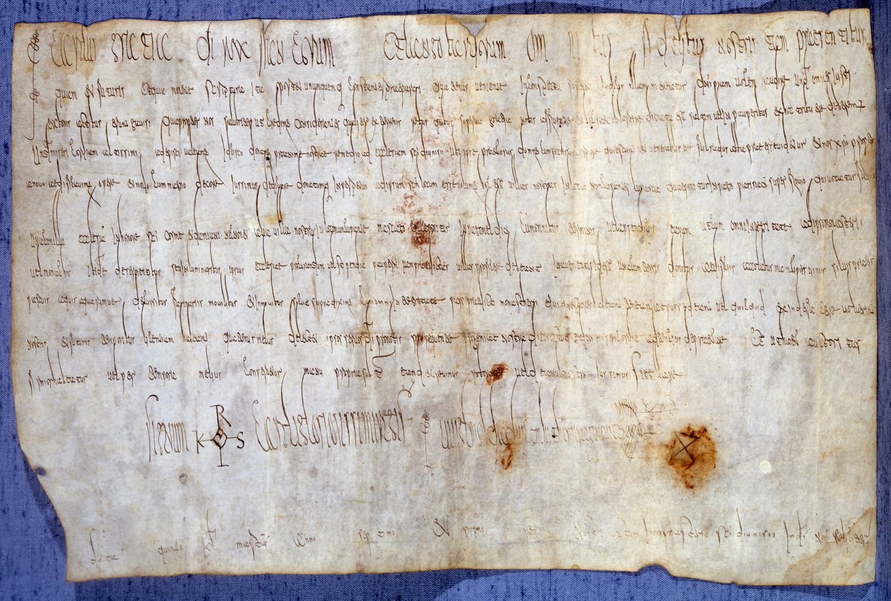 Charte du roi Charlemagne (Charles I, Charles le Grand ou Carolus Magnus) (742-814) exemptant l