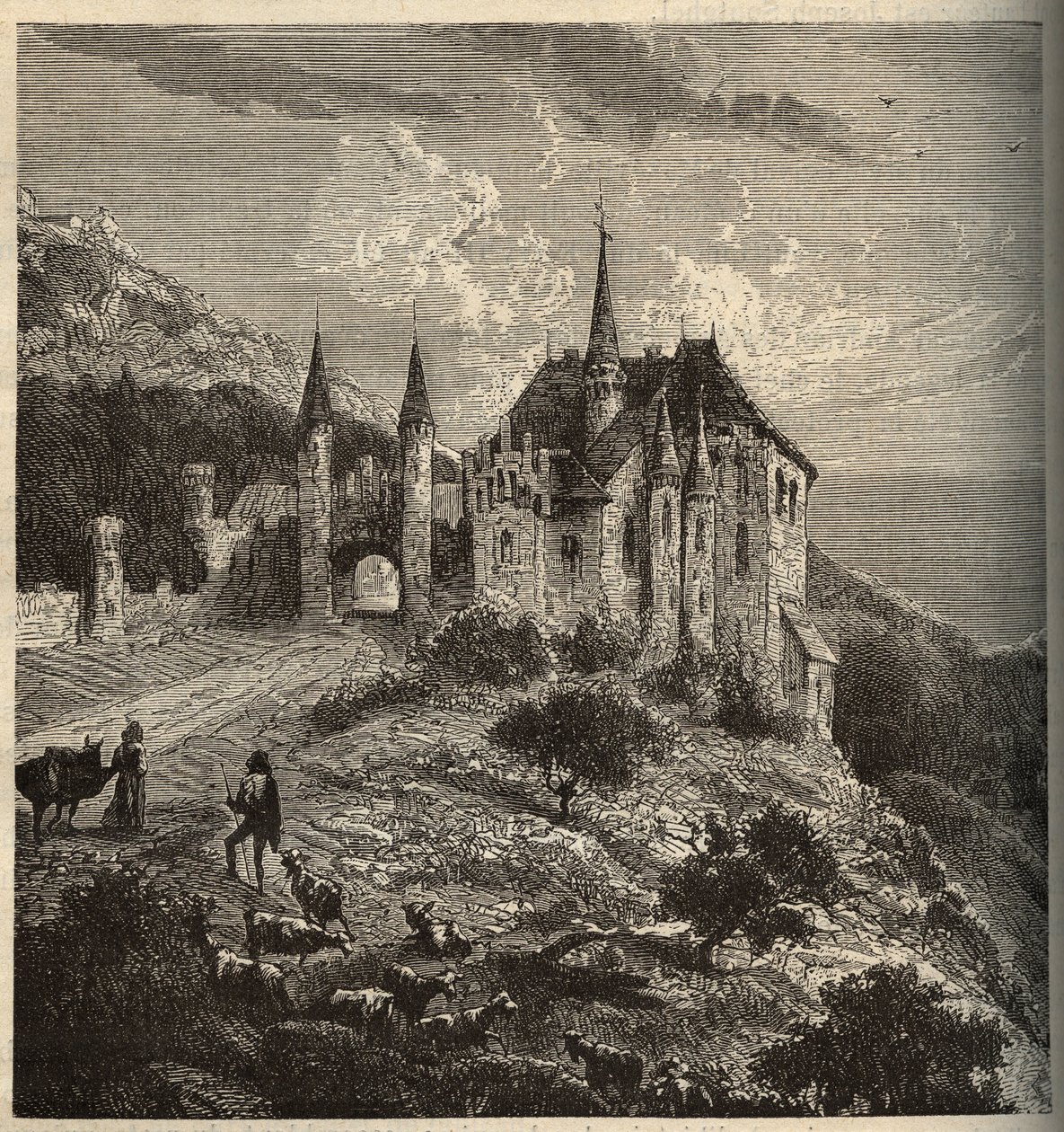 Château du Montet - Vandoeuvre-lès-Nancy - Lorraine. Gravure dans "PATRIE - DESCRIPTION PICTURESQUE DE LA FRANCE EN 6 VOLUMES" par Lucien Huard (fin 19e siècle) - Anonymous Anonymous
