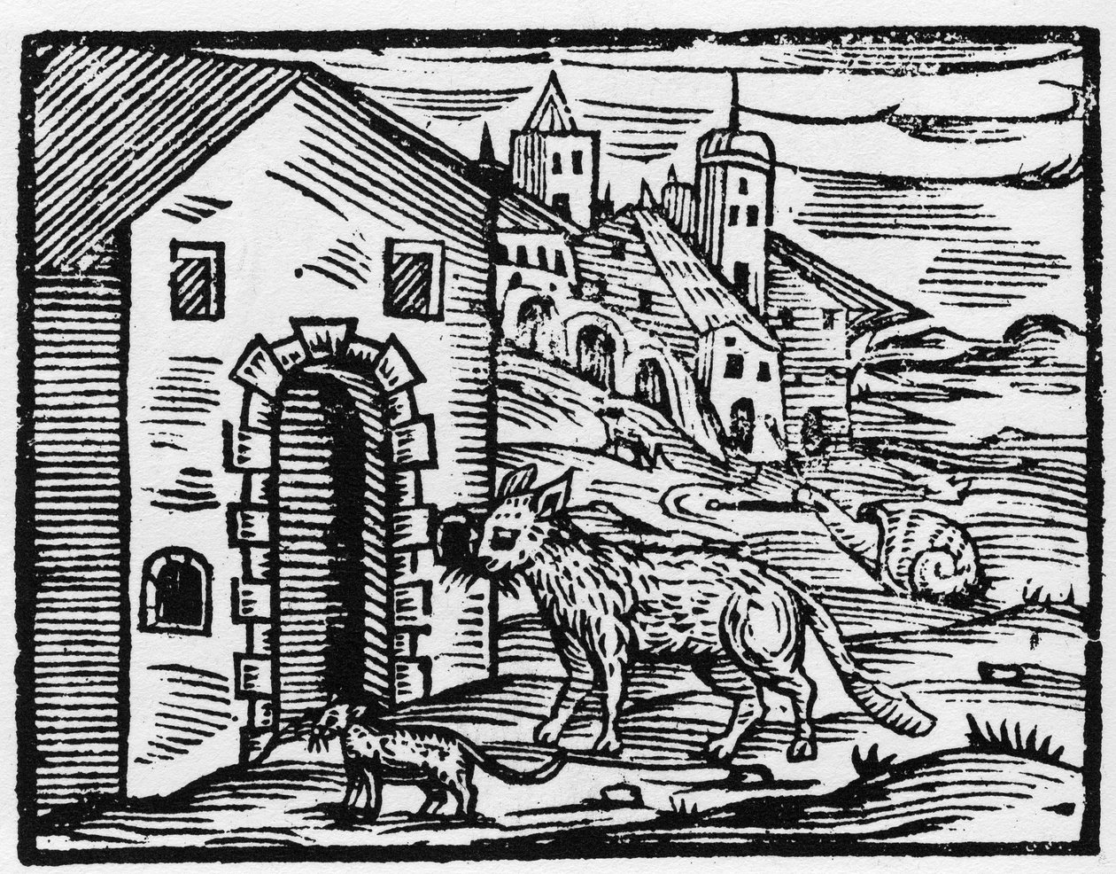 Le diable et la sorcière se transforment en loup et en chat - « Compendium Maleficarum », traite des sorcières, de leurs maux et de leurs sortilèges par Francesco Maria Guazzo ou Guaccio ou Guaccius (15?? -16??) 1608 Collection Privée - Anonymous Anonymous