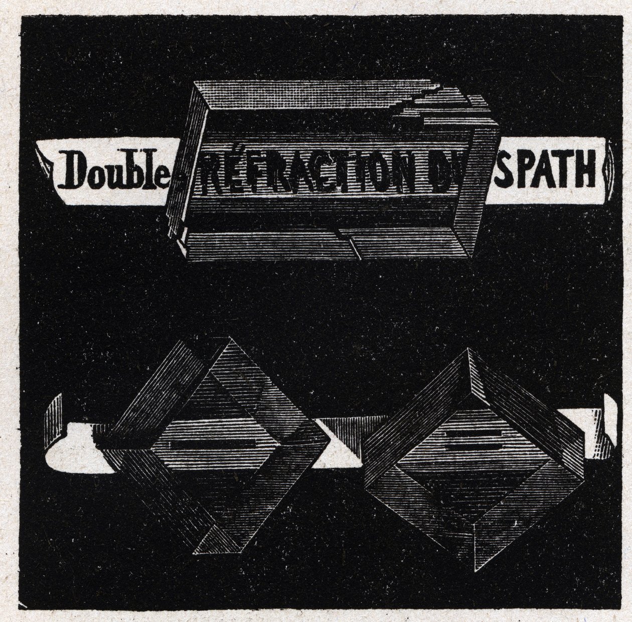 Double réfraction du spath. Illustration anonyme de 1925. Collection privée. - Anonymous Anonymous