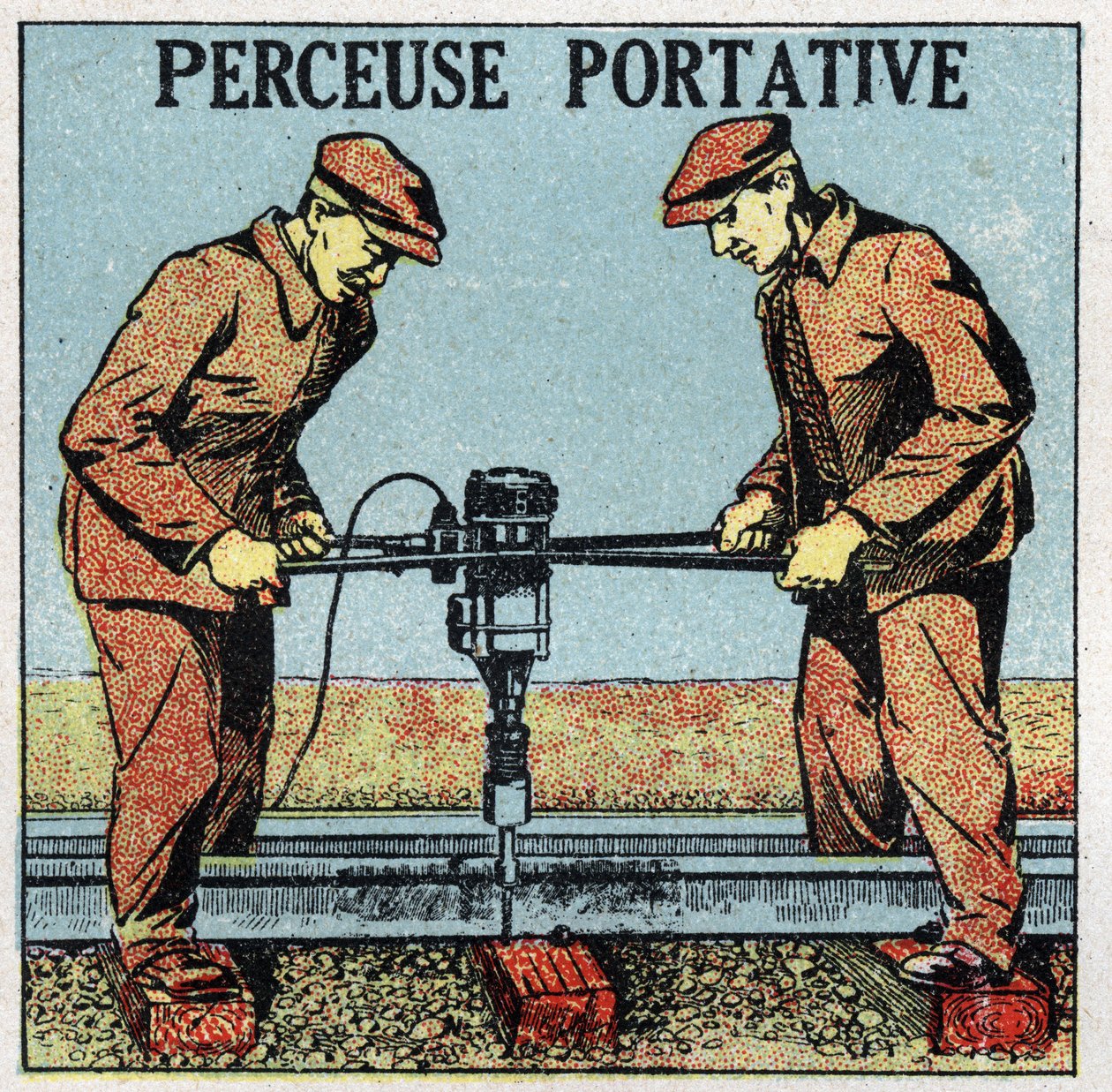 Outils électriques: perceuse portative. Illustration anonyme de 1925. Collection privée. - Anonymous Anonymous
