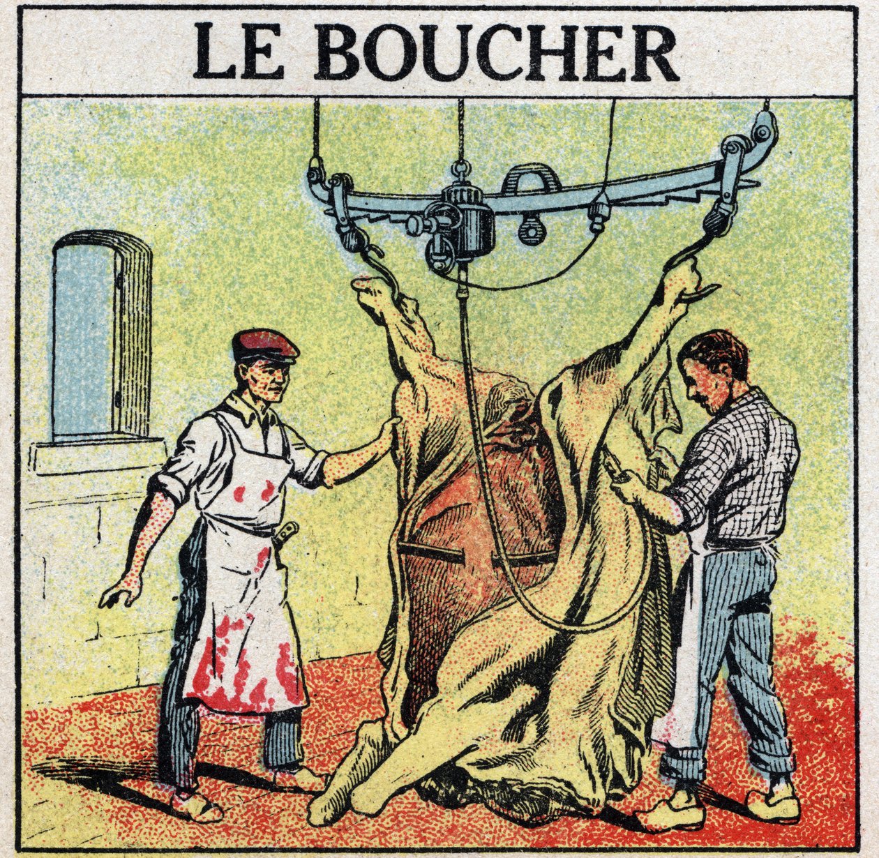 Outils électriques : le boucher. Illustration anonyme de 1925. Collection privée. - Anonymous Anonymous