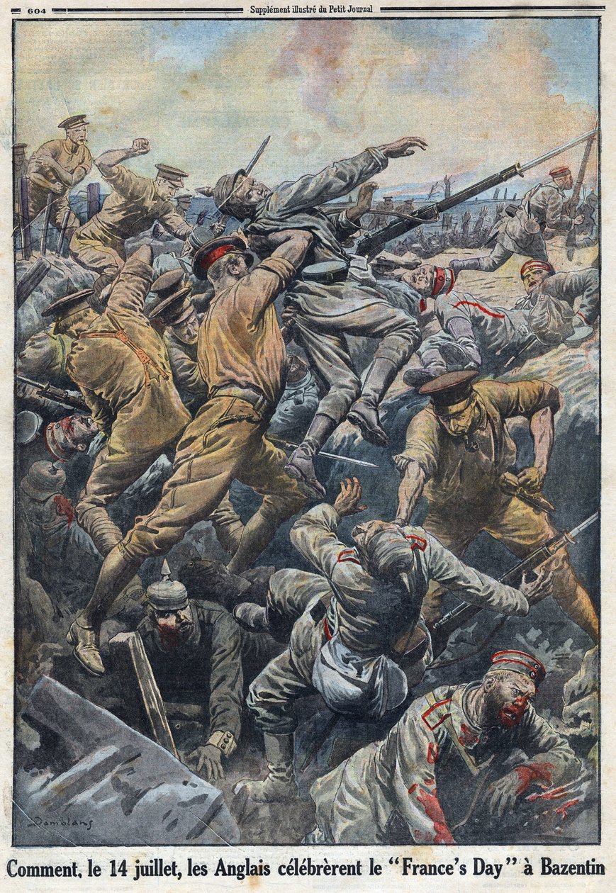 Première Guerre mondiale 1914-1918. Bataille de Bazentin sur la Crête les 13 et 14 juillet 1916 où les Anglais s