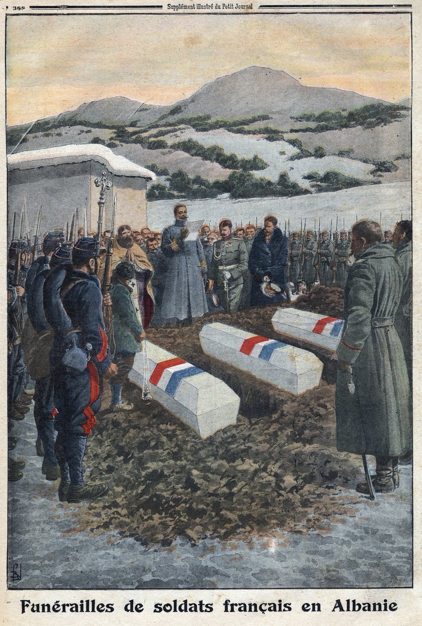 Première Guerre mondiale 1914-1918. Funérailles de soldats français en Albanie. Dans « Le Petit Journal » - Anonymous Anonymous