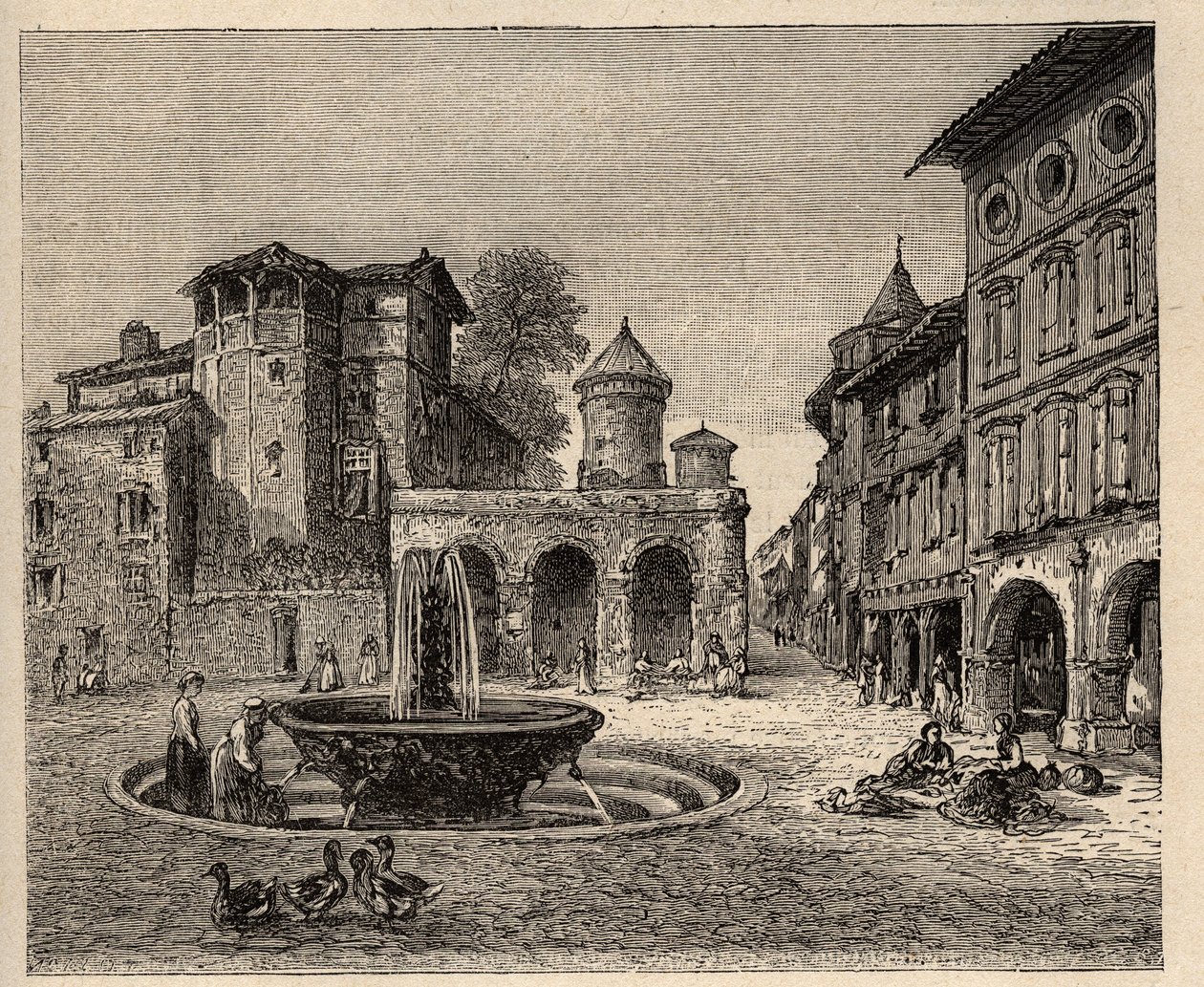 Gaillac - Tarn - Occitanie - gravure dans « PATRIE » - DESCRIPTION PICTURESQUE DE LA FRANCE EN 6 VOLUMES PAR LUCIEN HUARD - fin XIXe siècle - Anonymous Anonymous