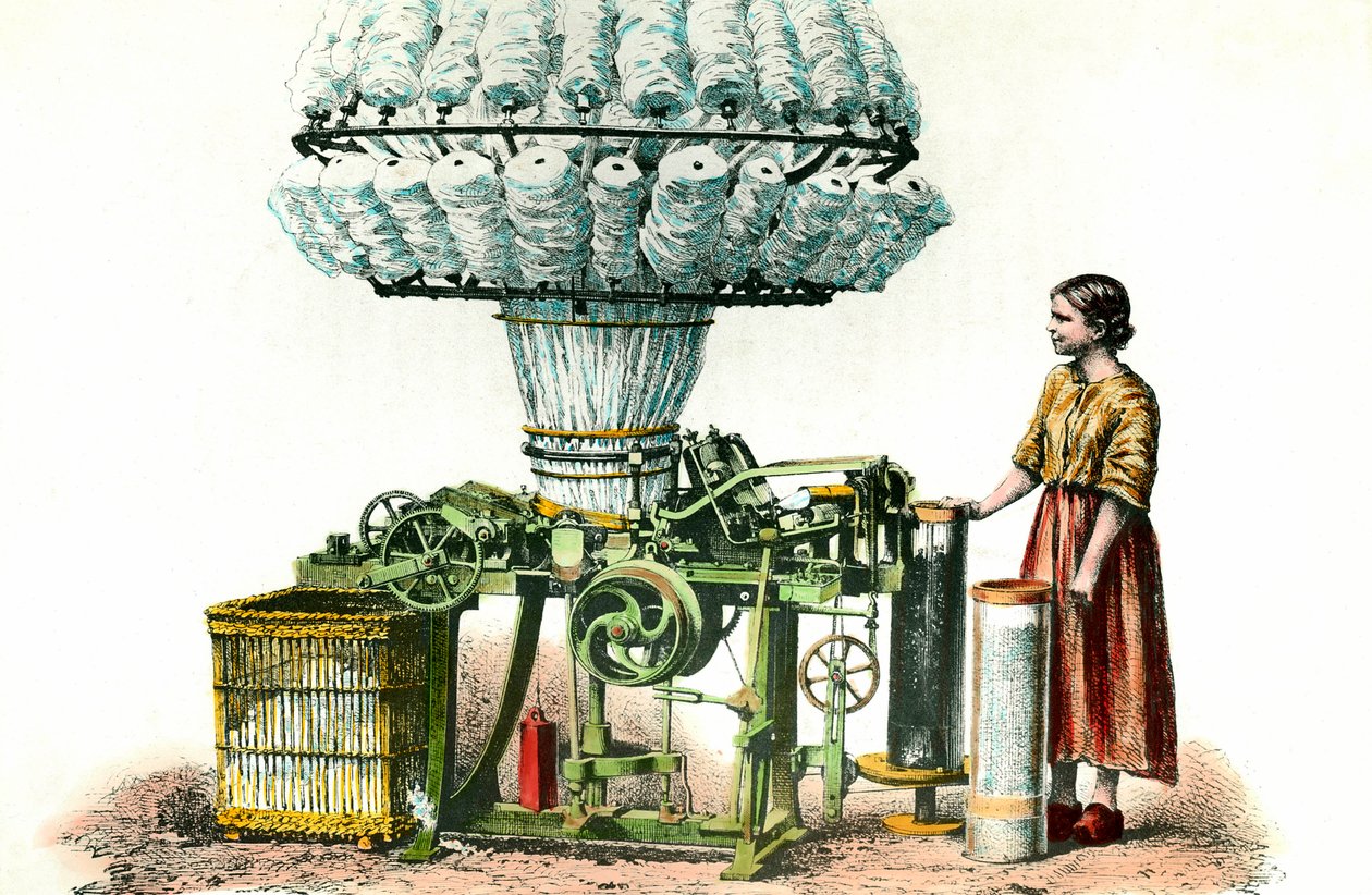 Peigne Habner utilisé pour filer la laine. Gravure du 19e siècle Collection privée - Anonymous Anonymous