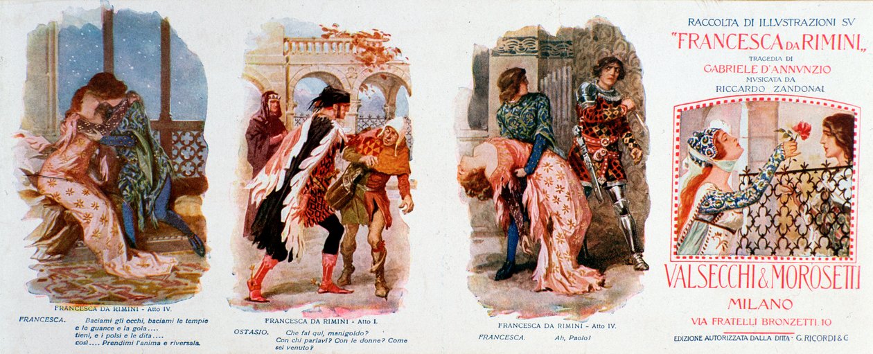 Illustrations pour Francesca da Rimini, opéra de Zandonai - Anonymous Anonymous
