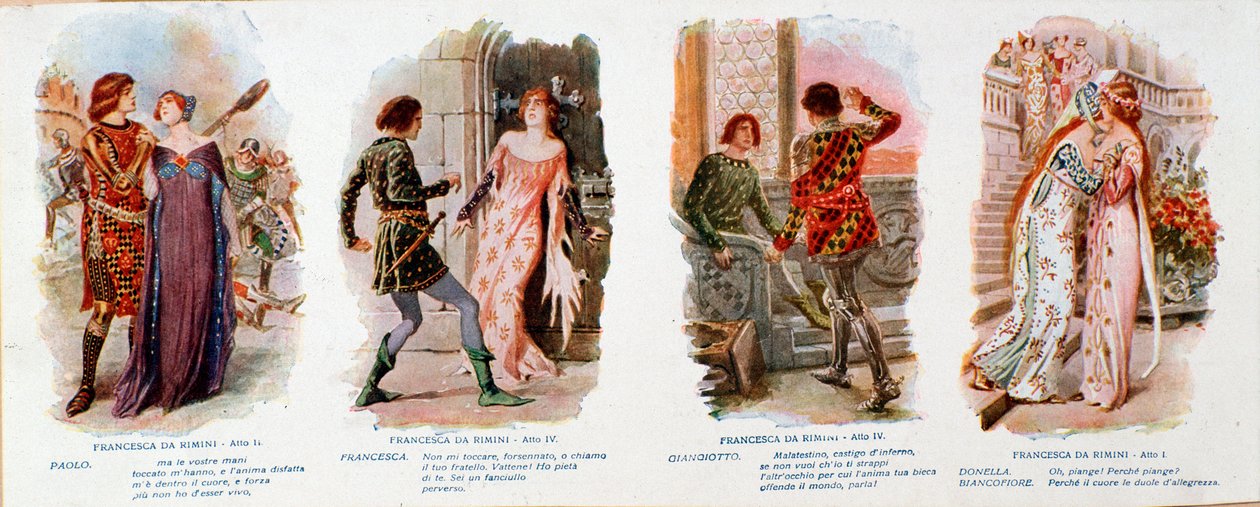 Illustrations pour Francesca da Rimini, opéra de Zandonai - Anonymous Anonymous