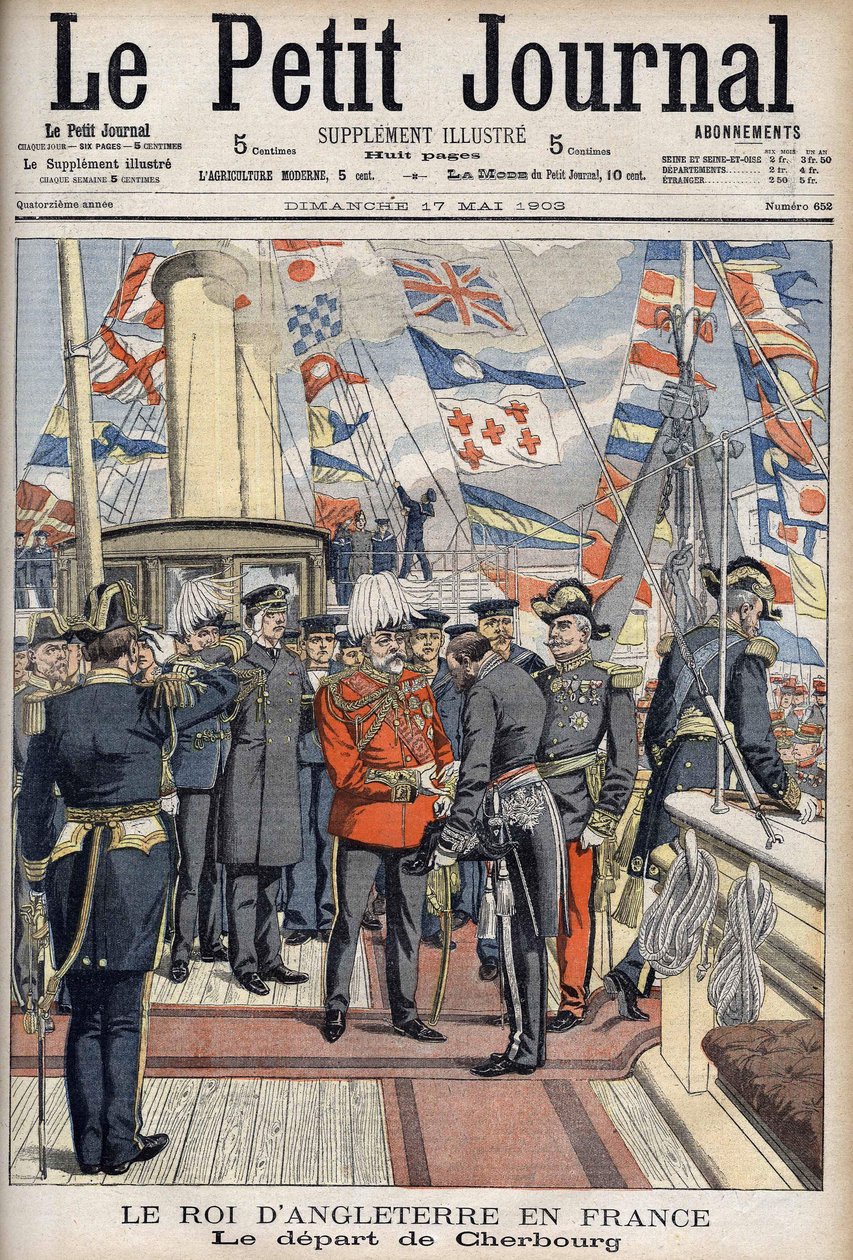 Le roi Édouard VII a quitté Cherbourg après un voyage en France. Le Petit Journal, mai 1903 - Anonymous Anonymous
