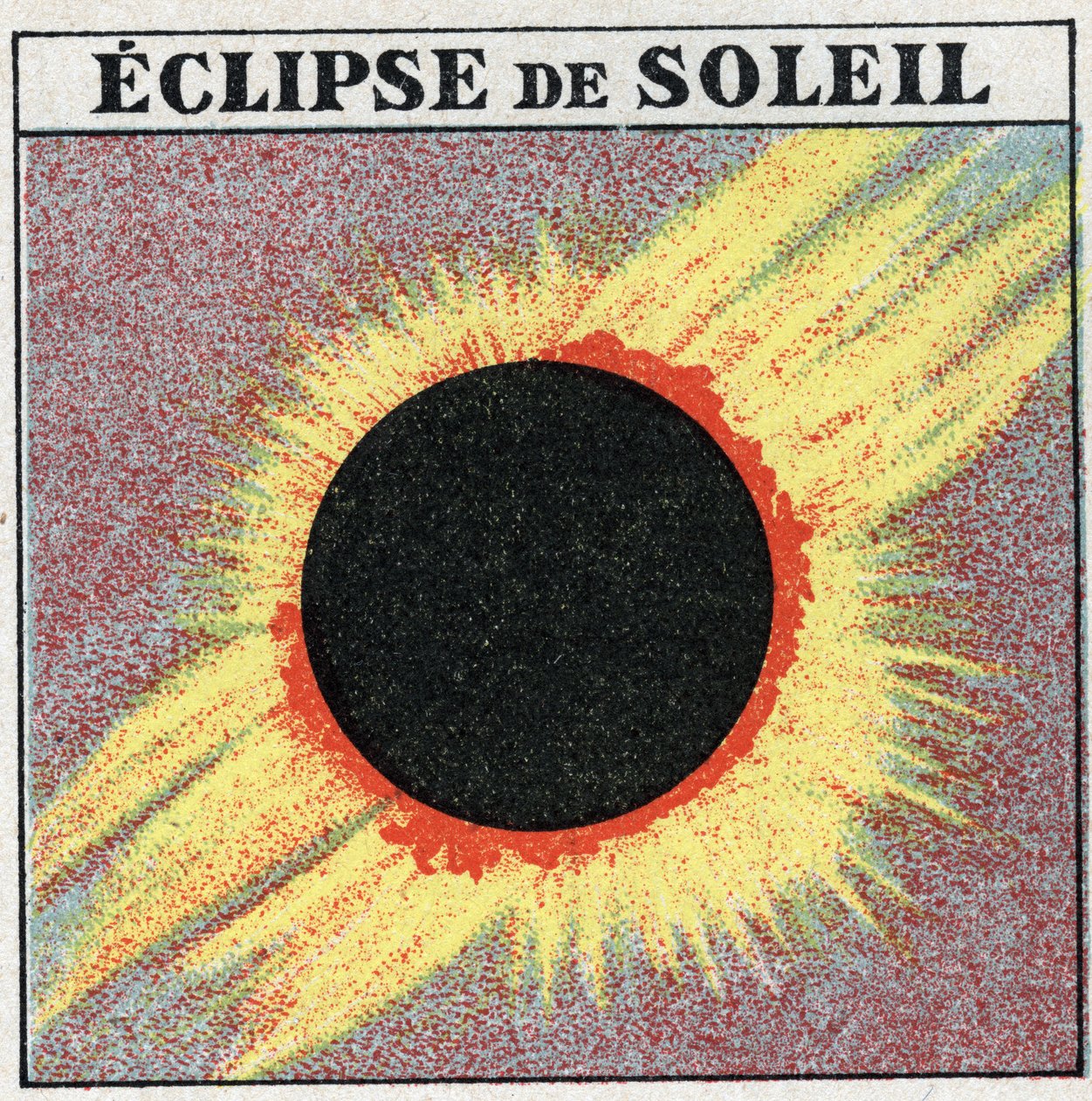 Propagation de la lumière : éclipse de soleil. Illustration anonyme de 1925. Collection privée. - Anonymous Anonymous