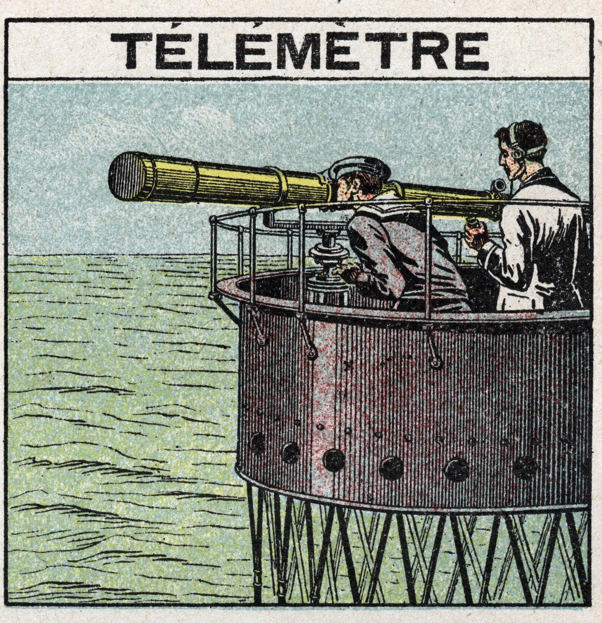 Réflexion de la lumière : le télémètre utilisé pour la navigation. Illustration anonyme de 1925. Collection privée. - Anonymous Anonymous