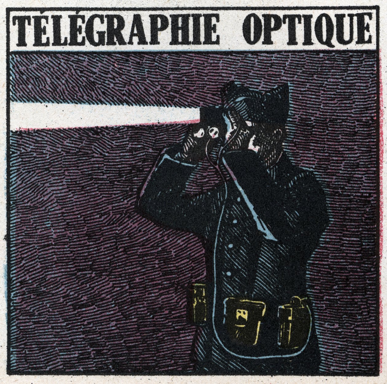 Signaux lumineux : télégraphie optique. Illustration anonyme de 1925. Collection privée. - Anonymous Anonymous