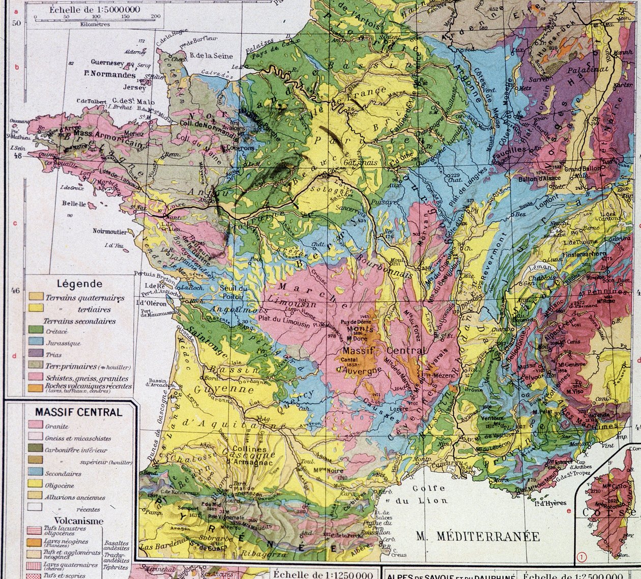 Carte de France : France géologique - dans "Atlas scolaire" - Anonymous Anonymous