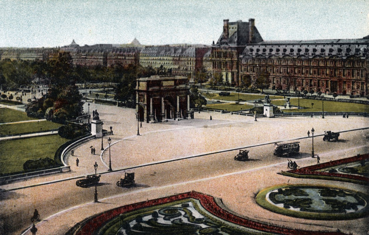 Paris : panorama des Tuileries (jardin et palais) et de l