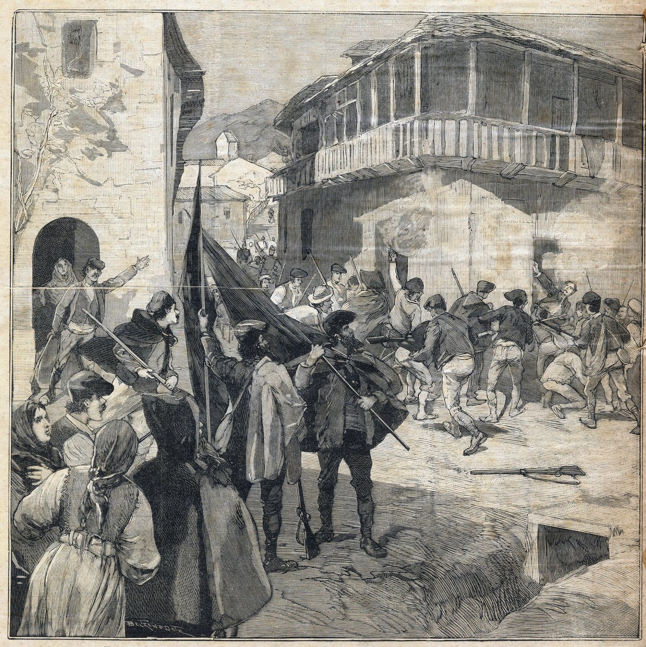 Insurrection des paysans en Sicile. Gravure dans « Le Petit Parisien » le 31/12/1893 - Anonymous Anonymous