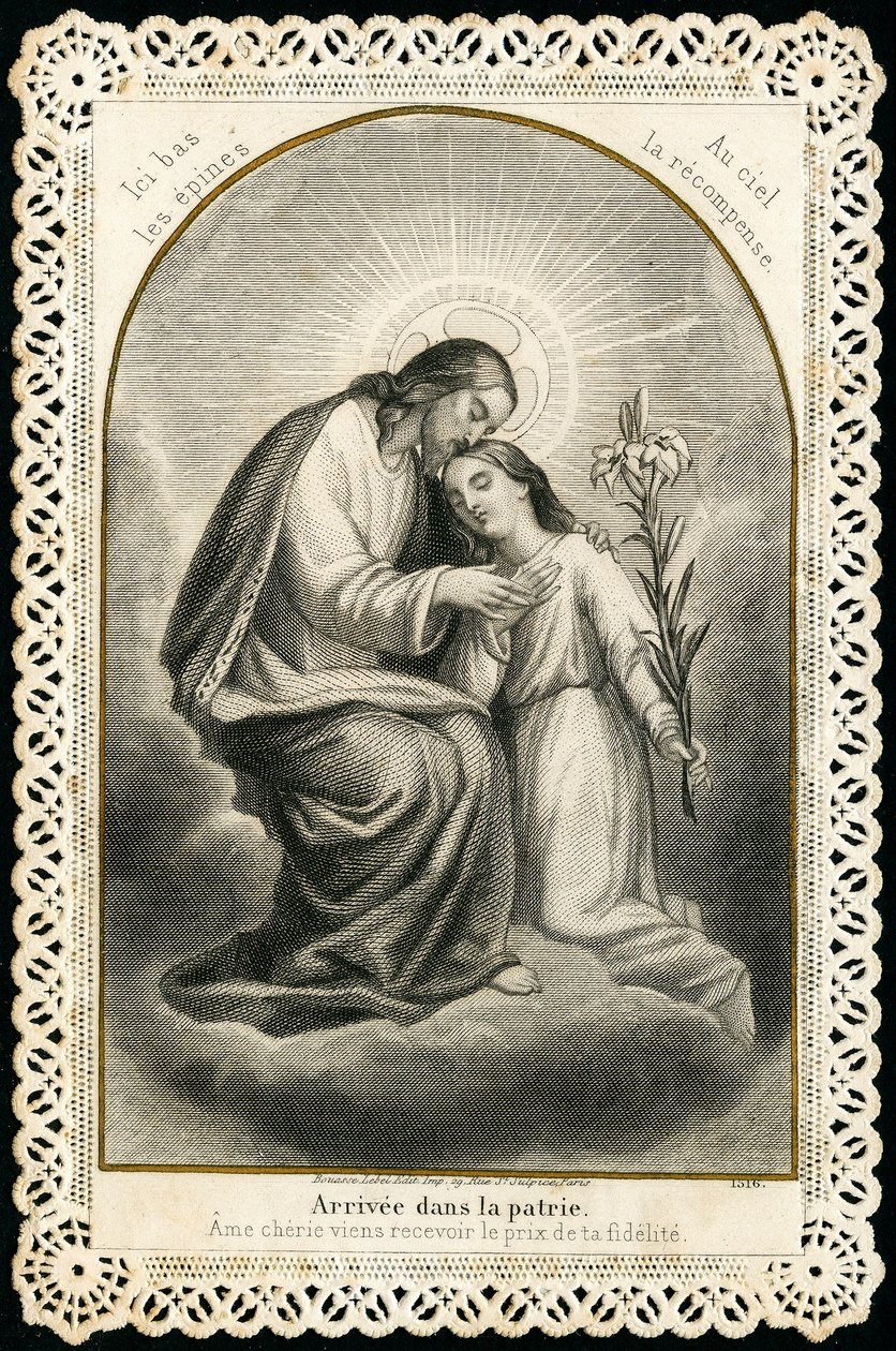 Image pieuse : Jésus recevant les âmes des fidèles (gravure) - Anonymous Anonymous