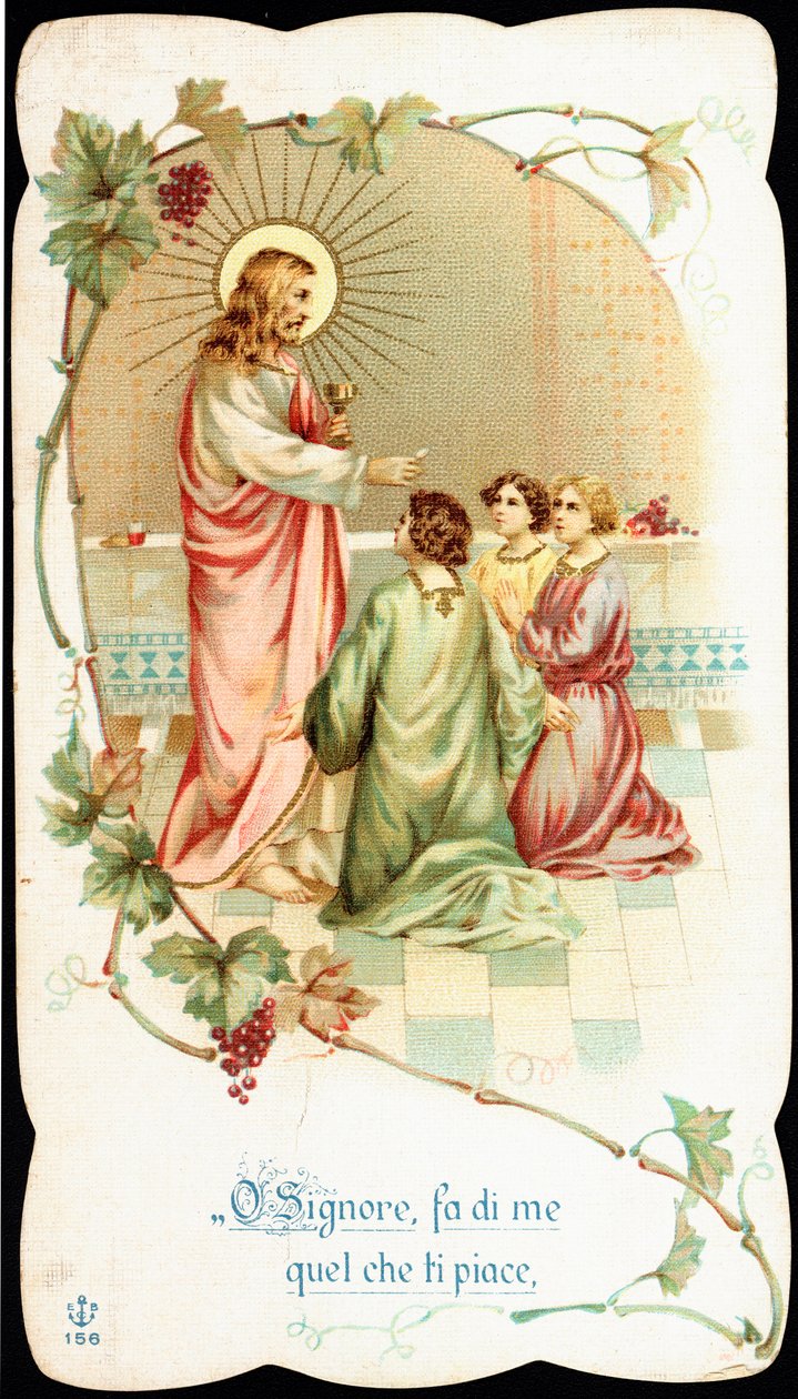 Image pieuse : « Seigneur, fais de moi ce que tu veux » Cérémonie de communion. Chromolithographie du début du 20ème siècle - Anonymous Anonymous