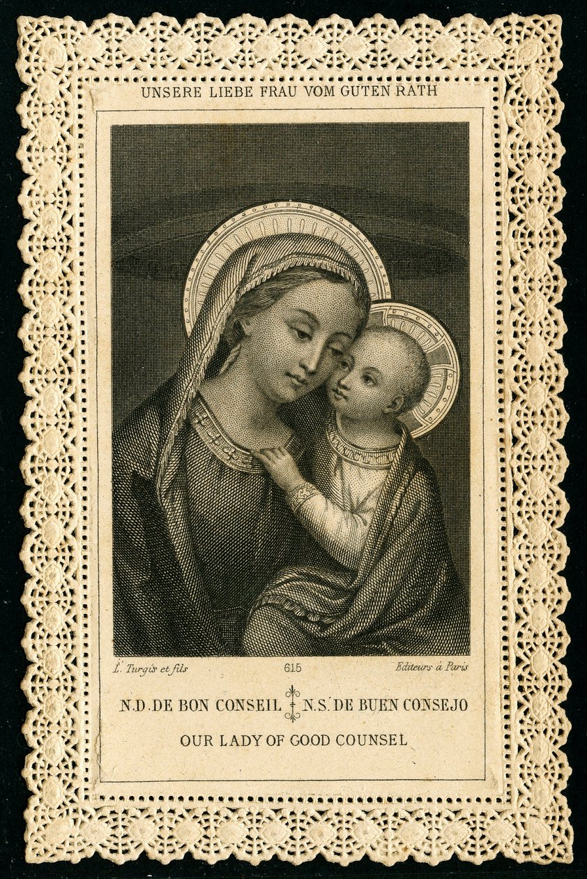 Image pieuse : Portrait de la Vierge Marie, Notre-Dame du Bon Conseil - Anonymous Anonymous