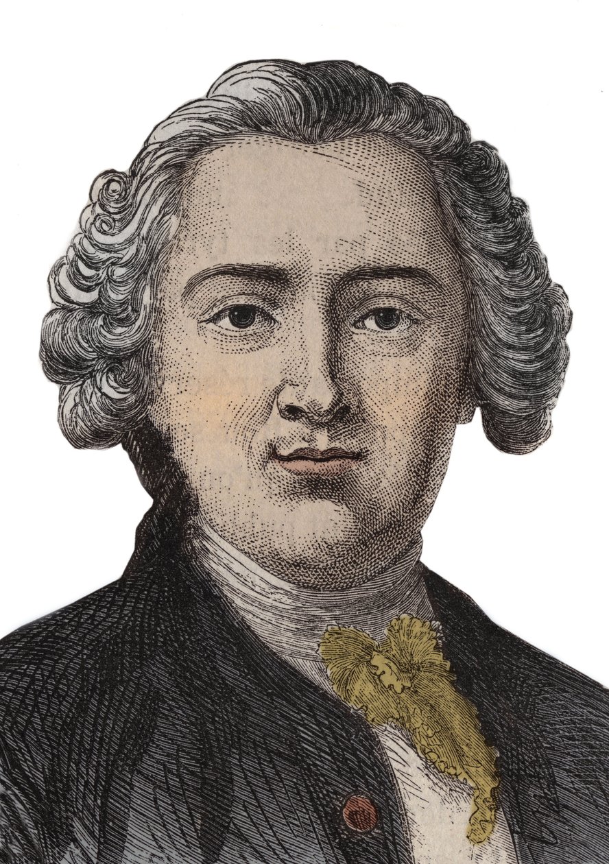 Portrait gravé de Claude Adrien Helvétius (1715-1771) philosophe anglais - gravure - Anonymous Anonymous