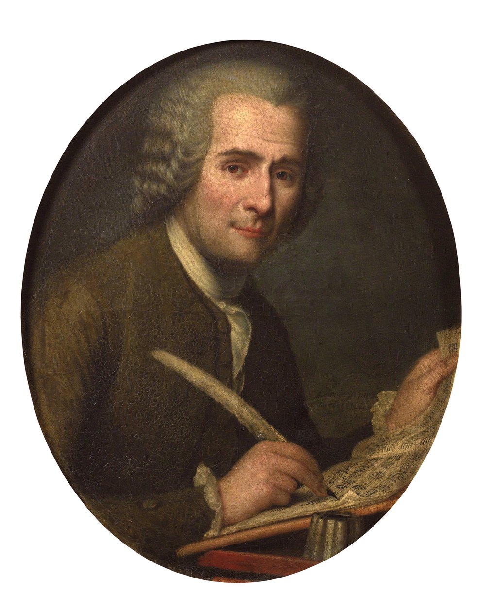Portrait de Jean-Jacques Rousseau écrivant une partition musicale - Anonymous Anonymous