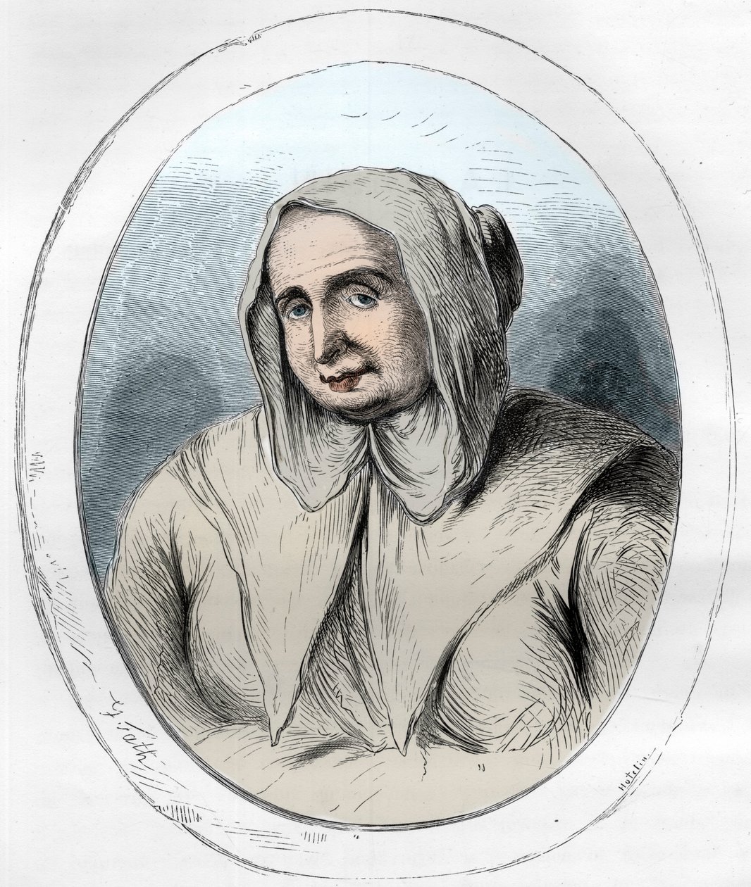 Portrait de Catherine Monvoisin (La Voisin) (1640-1680) (gravure) - Affaire des poisons : Catherine Deshayes, épouse Monvoisin et surnommée La Voisin (1640-1680) - Gravure de 1863 dans « Le Livre Rouge - Histoire De L