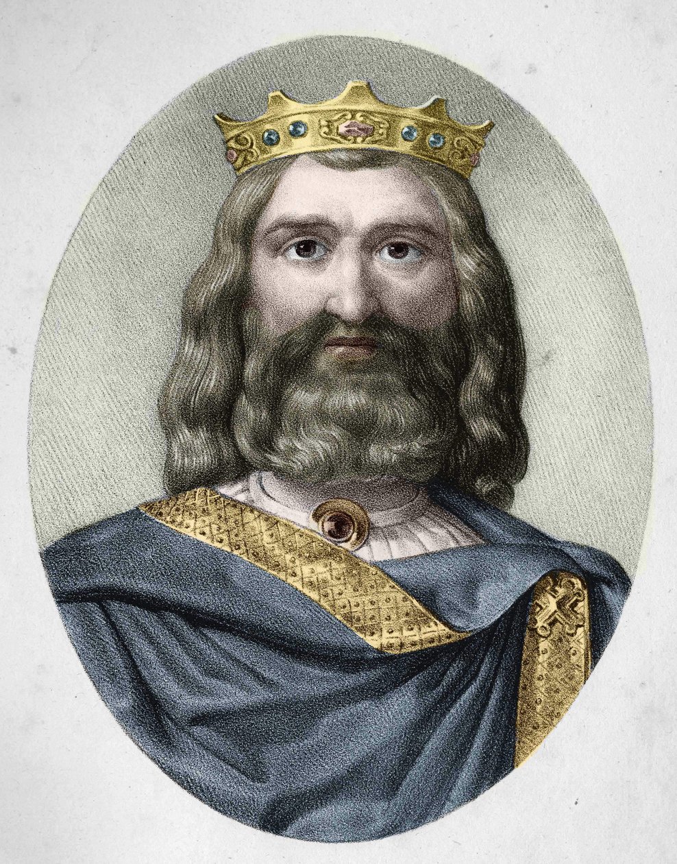Portrait de Clovis Ier (v. 466 - 511) roi des Francs - Anonymous Anonymous