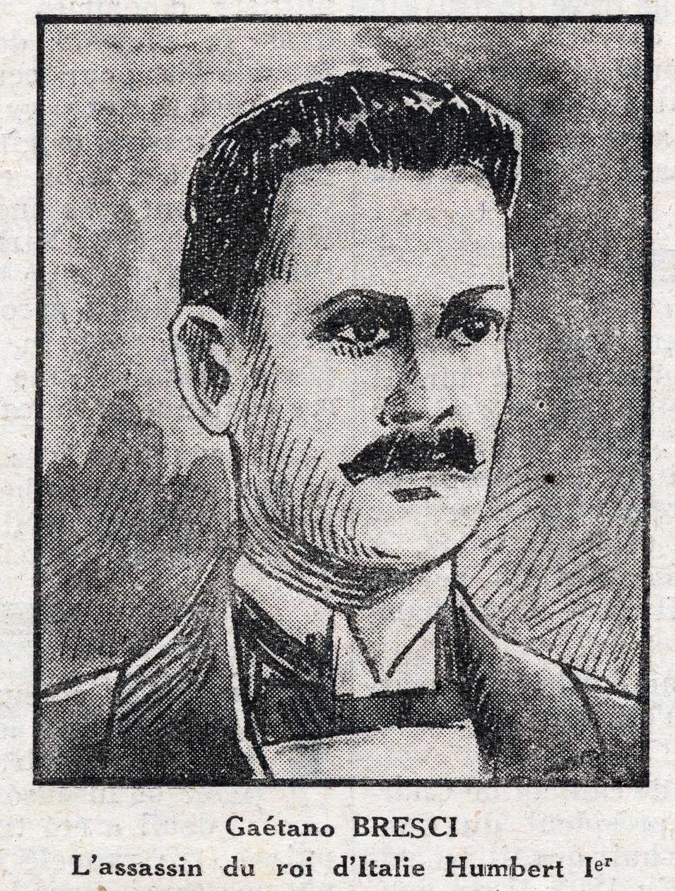 Portrait de Gaetano Bresci (1869-1901), anarchiste italien qui a assassiné le roi Humbert 1er (Umberto I) - Anonymous Anonymous