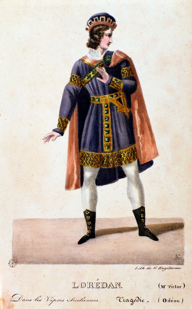 Portrait de Loredan dans Les Vêpres siciliennes (I vespri siciliani) opéra de Giuseppe Verdi - Anonymous Anonymous