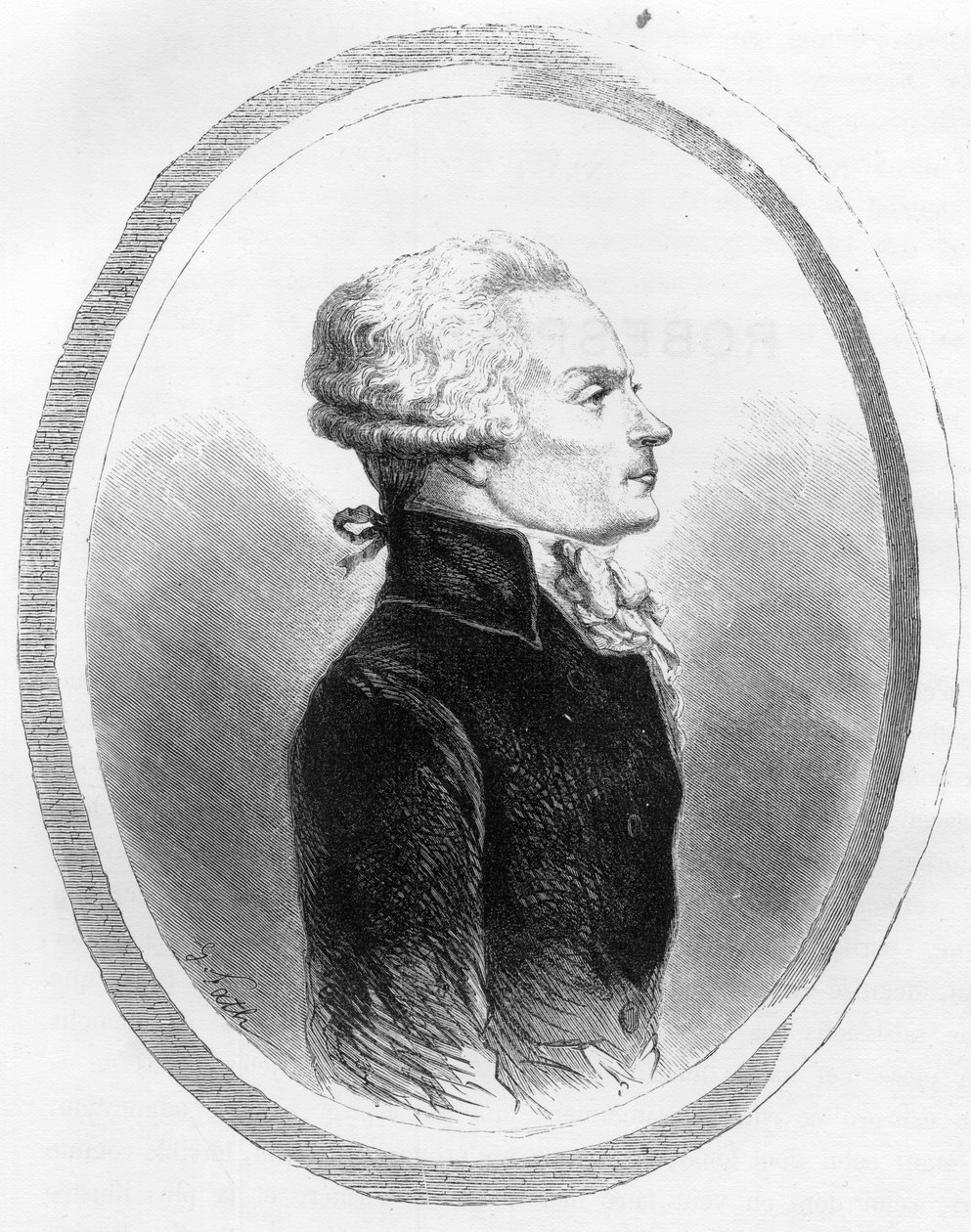 Portrait de Maximilien de Robespierre (1758-1794) politicien - Gravure de 1863 dans « Le Livre Rouge - Histoire De L