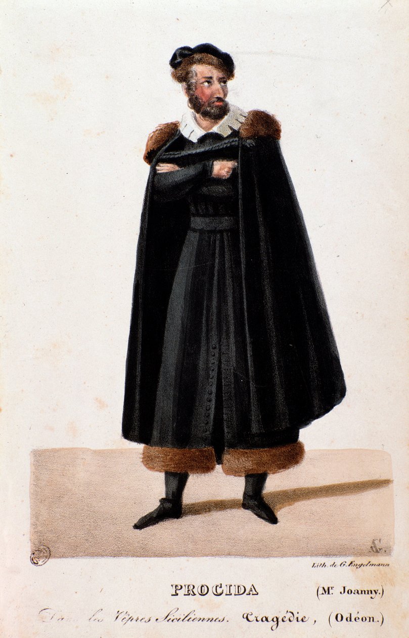 Portrait de Procida interprété par Joanny dans Les Vêpres siciliennes (I vespri siciliani) opéra de Giuseppe Verdi - Anonymous Anonymous