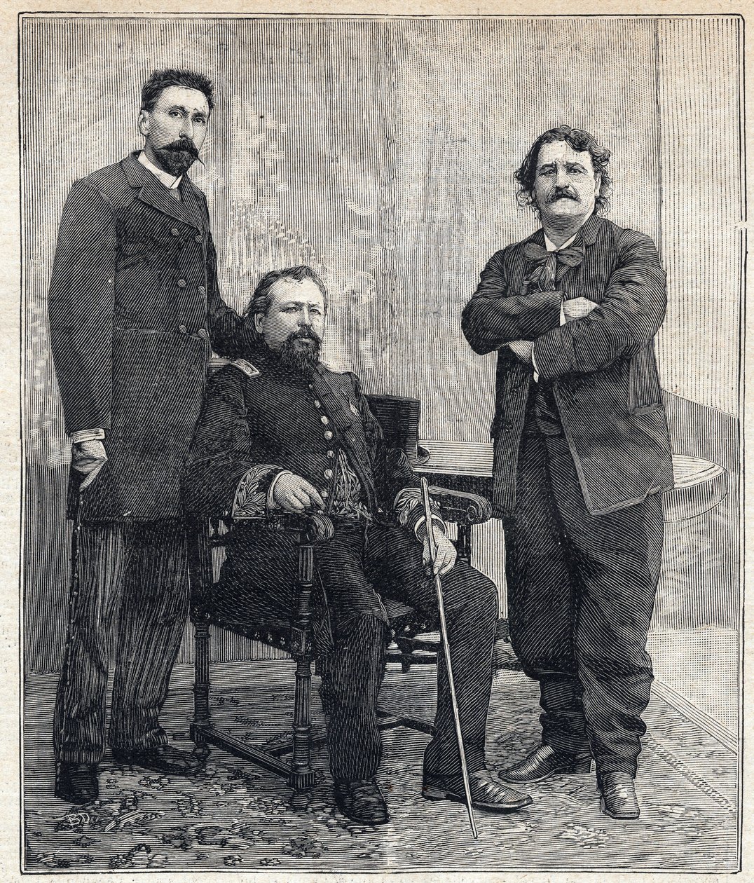 Portrait des trois « Académicides » : Marius Tournade, Achille Le Roy et Maxime Lisbon (1839-1905) qui voulaient ridiculiser l