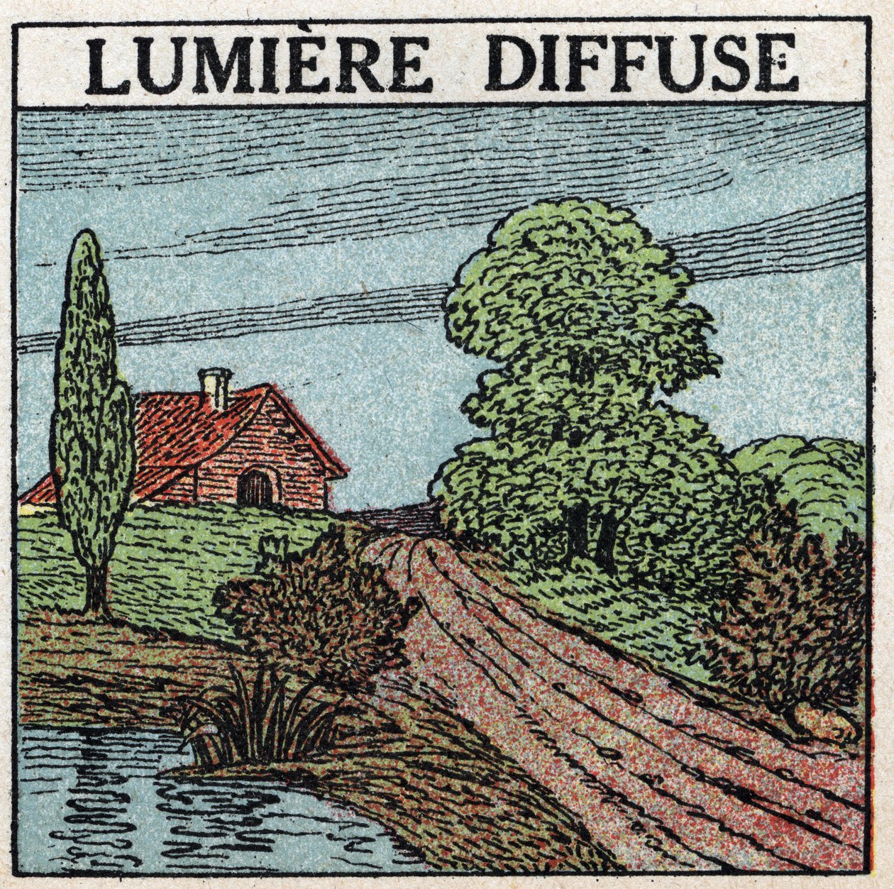 Réflexion de la lumière : la lumière diffuse est la lumière qui éclaire les corps. Illustration anonyme de 1925. Collection privée. - Anonymous Anonymous