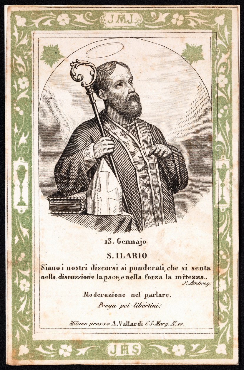 Représentation de Saint Hilaire. Image pieuse - Anonymous Anonymous